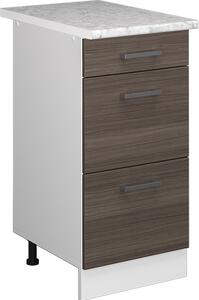 Spodní skříňka kuchyňské linky Vicco R-Line Ušlechtilá šedá 40 cm se zásuvkami a pracovní deskou, Model 37738