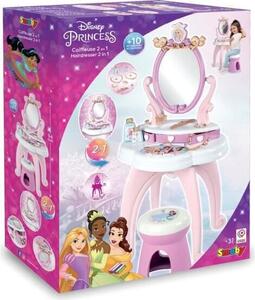 Kosmetický stolek Disney Princess se stoličkou, 3 zásuvkami, nastavitelným zrcadlem, max. nosnost 50 kg