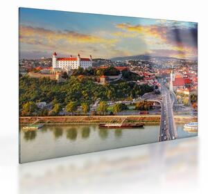 Skleněný obraz - Panorama Bratislavy, Slovensko (70x50 cm)