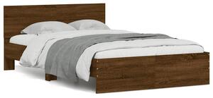 Rám postele s čelem a LED osvětlením hnědý dub 140 x 190 cm 3207629