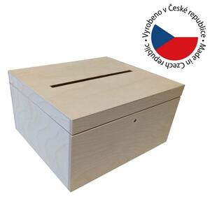 Dřevěný box na svatební dary a přání, střední, 29 x 15 x 24,5 cm