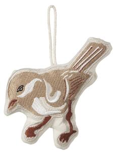 Broste Copenhagen Bavlněná závěsná ozdoba Bird - Beige BC137