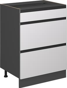 Spodní skříňka kuchyňské linky Vicco R-Line Bílá 60 cm Tvar J, se zásuvkami, bez pracovní desky, Model 39763