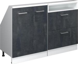 Kuchyňská skříňka pod šikmou střechu Vicco R-Line Černý beton 120 cm Sada 2 kusů, Model 58125