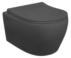 Závěsné WC Aloni Design s bidetovou tryskou, černé matné