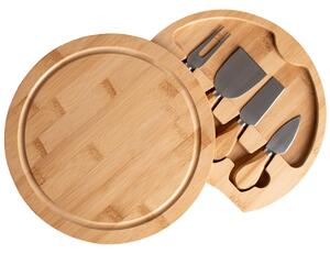 TZB Servírovací bambusové prkénko na sýry s příslušenstvím ANDRA 25 cm natural