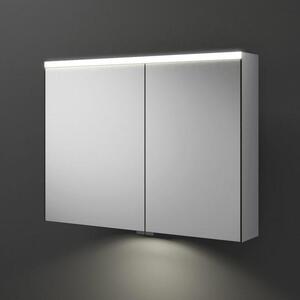 Zrcadlová skříňka Iveo od Burgbad s LED osvětlením a LED osvětlením umyvadla, šířka 90,8 cm