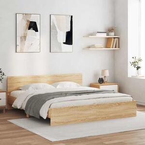 Rám postele s čelem a LED osvětlením dub sonoma 200 x 200 cm 3207583