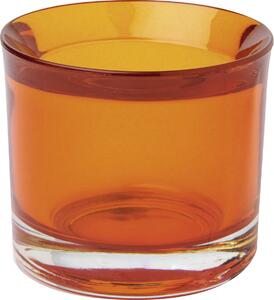 IHR GLASS CUP oranžový skleněný svícen na čajovou svíčku 6.5x5.5 cm