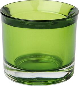 IHR GLASS CUP lahvově zelený skleněný svícen na čajovou svíčku 6.5x5.5 cm