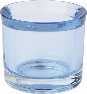 IHR GLASS CUP azurově modrý skleněný svícen na čajovou svíčku 6.5x5.5 cm