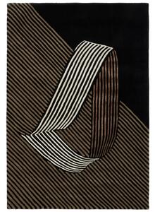 Fargotex Černo-hnědý vlněný koberec Emerald 160 x 230 cm