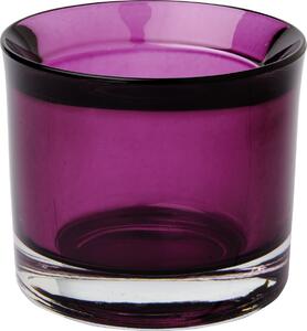 IHR GLASS CUP fialový skleněný svícen na čajovou svíčku 6.5x5.5 cm