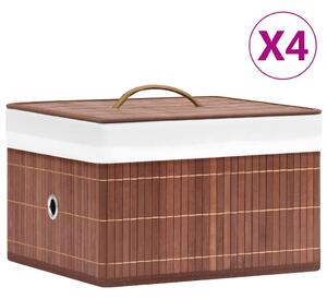 Bambusové úložné boxy 4 ks hnědé 320768