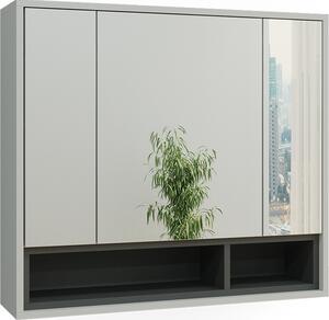 Koupelnová zrcadlová skříňka Vicco Beatrice Šedá/antracitová 80 x 72 cm, Model 40162