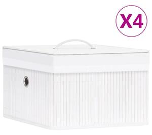 Bambusové úložné boxy 4 ks bílé 320766
