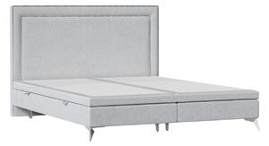 Maison de Rêve Světle šedá čalouněná dvoulůžková postel INCOVO 180 x 200 cm s úložným prostorem