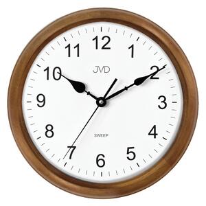 JVD Dřevěné kulaté netickající tiché nástěnné hodiny JVD NS8052/11
