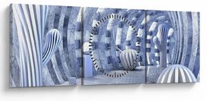 Obraz - 3D abstrakce (s hodinami) (90x30 cm)