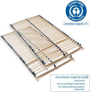 Latkový rošt 160x200 (2x 80x200), latkový rám z buku, 7 komfortních zón, 28 lamel, stabilní rám z překližky, VYROBENO V NĚMECKU, snadná vlastní montáž, 2x latkový rošt 80x200, maximální nosnost až 150 kg