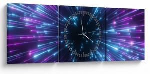 Obraz - Neonový prostor (s hodinami) (90x30 cm)