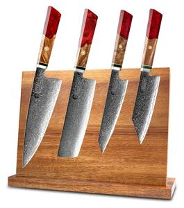 Kuchyňský set 4 nožů s magnetickým stojánkem Red