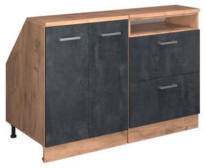 Kuchyňská skříňka pod šikmou střechu Vicco R-Line Černý beton 120 cm Sada 2 korpusů skříně hloubka 60 cm, Model 60407