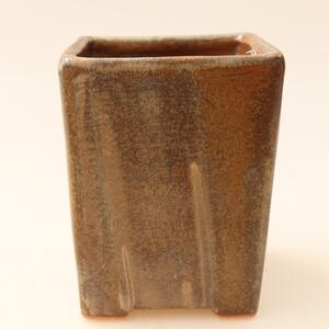 E-bonsai Keramická bonsai miska 7,5 x 7,5 x 10 cm hnědá