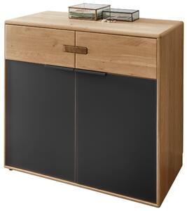 KOMODA, dub, antracitová, dub bianco, 100/89/44 cm Linea Natura - Šuplíkové komody
