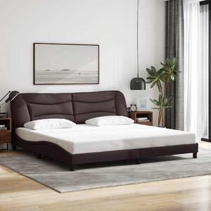 Rám postele bez matrace Hvar tmavě hnědý 200 x 200 cm textil 3207796