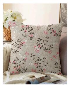 Hnědý povlak na polštář s příměsí bavlny Minimalist Cushion Covers Bloom, 55 x 55 cm