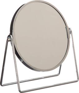 Kovové zrcadlo, stolní zrcadlo, stojící zrcadlo, kosmetické, průměr 17 cm