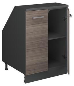 Kuchyňská skříňka pod šikmou střechu Vicco R-Line Ušlechtilá šedá 60 cm se 2 dveřmi, korpus skříně hloubka 60 cm, Model 60191