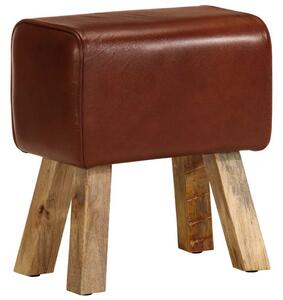 Lavice gymnastický kůň 38 cm hnědá pravá kůže a mangovník 320786