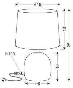 Krémová stolní lampa s textilním stínidlem (výška 25 cm) Adelina – Candellux Lighting