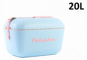 Chladicí box Polarbox POP 20 l, modrý, růžový nápis a popruh PolarBox (Barva-modrá, růžový nápis a popruh)