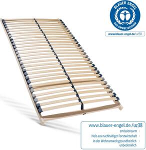 Lamelový rošt 70 × 200, bukový lamelový rám, 7 komfortních zón, 28 lamel, pevný pružinový rám, VYROBENO V NĚMECKU, snadná montáž, nosnost až 150 kg