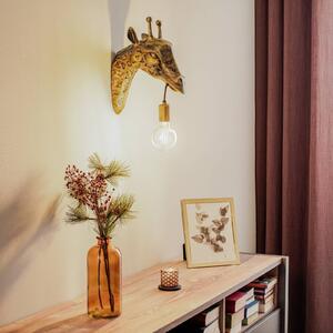 Nástěnné svítidlo Lindby Nirvathia, žirafa, mosazná barva, kov