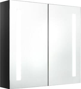 LED koupelnová skříňka se zrcadlem zářivě černá 62 x 14 x 60 cm