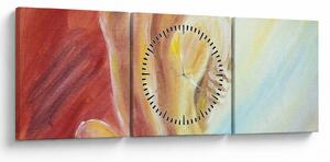 Obraz odpočívající ženy, olejomalba (s hodinami) (90x30 cm)