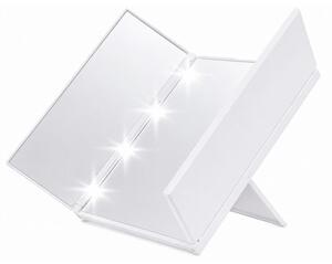 Verk 27635 Skládací kosmetické zrcátko se stojánkem a LED osvětlením, bílé
