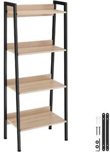 Tectake Regál s policemi - 57,5 x 34 x 138 cm,Industrial světlé dřevo, dub Sonoma