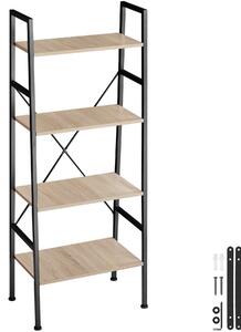 Tectake Žebříkový regál Newcastle industrial 57,5 ​​x 35,5 x 139 cm - Industrial světlé dřevo, dub Sonoma