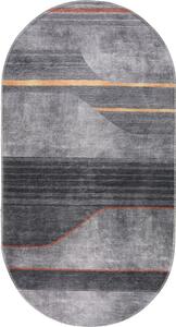 Šedý pratelný koberec 60x100 cm Oval – Vitaus