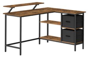 Rohový kancelářský stůl se dvěma boxy LWD098B01