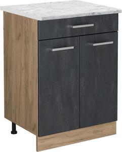 Spodní skříňka kuchyňské linky Vicco R-Line Černý beton 60 cm PD Mramor, Model 47518