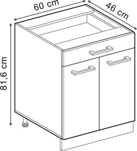Spodní skříňka kuchyňské linky Vicco R-Line Černý beton 60 cm PD Mramor, Model 47477