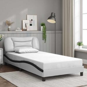 Rám postele bez matrace Hvar bílý a černý 100 x 200 cm umělá kůže 3207987