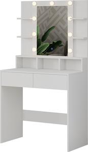 Toaletní stolek Vicco Taylor Bílá 80 cm s LED osvětlením, Model 41304