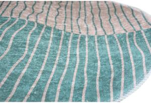 Pratelný kulatý koberec v tyrkysovo-krémové barvě ø 120 cm Yuvarlak – Vitaus